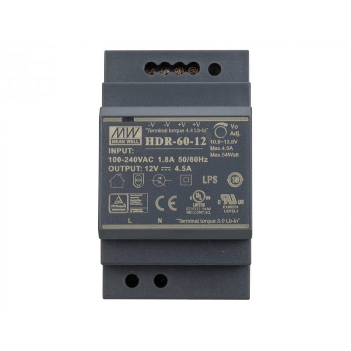 Alimentation 12VDC 4,5A rail DIN